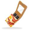 YTYVAGT Lipstick Case,Leather Lip Gloss Lipstick Organizer with Mirror,Mini Lipstick Holder Bag,Bacon Eggs Food Pattern view 2