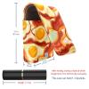 YTYVAGT Lipstick Case,Leather Lip Gloss Lipstick Organizer with Mirror,Mini Lipstick Holder Bag,Bacon Eggs Food Pattern view 3