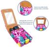YTYVAGT Makeup Organizer,Makeup Lipstick Case for Outside Mini Bag Travel Cosmetic Pouch,Abstract Pink Pineapple Geometric view 4