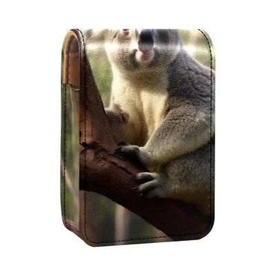 YTYVAGT Lipstick Case,Leather Lip Gloss Lipstick Organizer with Mirror,Mini Lipstick Holder Bag,Australia Koala Bear Lazy Animal