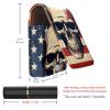 YTYVAGT Travel Lipstick Organizer Case,Lipstick Case Portable Makeup Bag With Mirror,Patriot Day Art Skull Pattern view 3