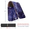 YTYVAGT Lipstick Case,Leather Lip Gloss Lipstick Organizer with Mirror,Mini Lipstick Holder Bag,Blue Marble Black Texture view 3