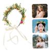 FOYTOKI Elegant Floral Crown Headband for Brides Stunning Wedding Hair Wreath Realistic Flowers Comfortable Cloth Design Bridal Headpiece for Wedding Day Decor view 4