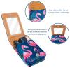 YTYVAGT Lipstick Case,Portable Makeup Bag Cosmetic Pouch,Lipstick Holder Makeup Organizer,Flamingo Tropical Palm Leaf view 4
