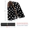 YTYVAGT Lipstick Case,Portable Makeup Bag Cosmetic Pouch,Lipstick Holder Makeup Organizer,Black White Dots view 3