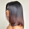 oulaer Ombre Brown Straight Bob Wig Lace Front Human Hair Wigs for Women 1B30 Color Short Bob Pixie Cut Brazilian Hair 13x6 HD Transparent Lace Wig with Baby Hair Bleached Knots 150% Density 16inch view 2