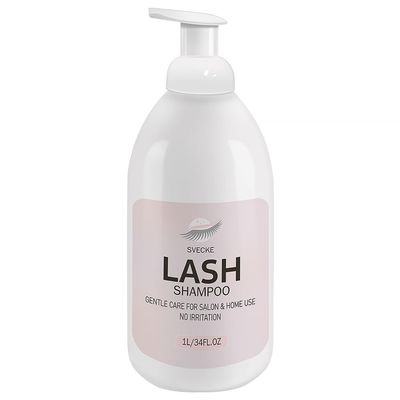 SVECKE Lash Shampoo 34fl.oz/1L, Eyelash Shampoo for Lash Extension, Eyelash Extension Cleanser, Lash Eyelid Foam Cleaning Kit for Salon Use and Home Use