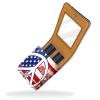 YTYVAGT Lipstick Case,Leather Lip Gloss Lipstick Organizer with Mirror,Mini Lipstick Holder Bag,Vintage American Flag Peace Love Sign view 2