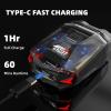 Cyberpunk Mini Electric Shaver, Portable Electric Razor for Men, Smart Display, IPX7 Waterproof, Wet & Dry Shaving, Rechargeable Cordless Rotary Shaver for Home, Office, Car, Gifts view 3