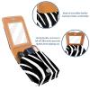 YTYVAGT Lipstick Case,Leather Lip Gloss Lipstick Organizer with Mirror,Mini Lipstick Holder Bag,Zebra Stripes view 4