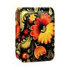 YTYVAGT Lipstick Case,Portable Makeup Bag Cosmetic Pouch,Lipstick Holder Makeup Organizer,Ethnic Flower with Dark Blackground view 1