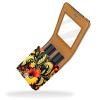 YTYVAGT Lipstick Case,Portable Makeup Bag Cosmetic Pouch,Lipstick Holder Makeup Organizer,Ethnic Flower with Dark Blackground view 2