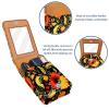 YTYVAGT Lipstick Case,Portable Makeup Bag Cosmetic Pouch,Lipstick Holder Makeup Organizer,Ethnic Flower with Dark Blackground view 4