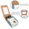 YTYVAGT Lipstick Case,Leather Lip Gloss Lipstick Organizer with Mirror,Mini Lipstick Holder Bag,White Bear Dot Cartoon view 4