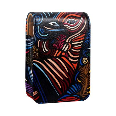 YTYVAGT Lipstick Case,Leather Lip Gloss Lipstick Organizer with Mirror,Mini Lipstick Holder Bag,Artist Print Graffiti