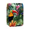 YTYVAGT Lipstick Case,Leather Lip Gloss Lipstick Organizer with Mirror,Mini Lipstick Holder Bag,Tropical Toucan Parrot Leaves view 1