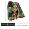 YTYVAGT Lipstick Case,Leather Lip Gloss Lipstick Organizer with Mirror,Mini Lipstick Holder Bag,Tropical Toucan Parrot Leaves view 3