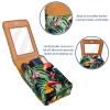YTYVAGT Lipstick Case,Leather Lip Gloss Lipstick Organizer with Mirror,Mini Lipstick Holder Bag,Tropical Toucan Parrot Leaves view 4