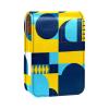 YTYVAGT Lipstick Case,Leather Lip Gloss Lipstick Organizer with Mirror,Mini Lipstick Holder Bag,Blue White Yellow Pattern view 1