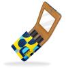 YTYVAGT Lipstick Case,Leather Lip Gloss Lipstick Organizer with Mirror,Mini Lipstick Holder Bag,Blue White Yellow Pattern view 2