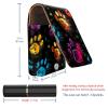 YTYVAGT Lipstick Case,Leather Lip Gloss Lipstick Organizer with Mirror,Mini Lipstick Holder Bag,Dog Cat Foot Print view 3