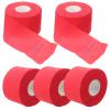 Baluue 5 Rolls Disposable Barber Neck Strips, Red Stretchy Paper Neck Bands for Haircuts, Salon and Barbershop Supplies view 1