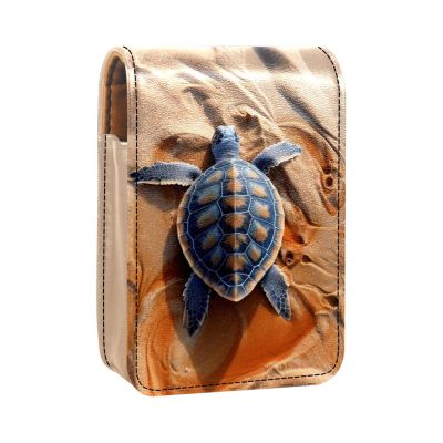 YTYVAGT Lipstick Case,Portable Makeup Bag Cosmetic Pouch,Lipstick Holder Makeup Organizer,Sea Turtle on the Beach