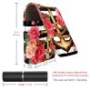 YTYVAGT Lipstick Case,Portable Makeup Bag Cosmetic Pouch,Lipstick Holder Makeup Organizer,Anchor Flower Black and White Stripes view 3
