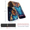 YTYVAGT Lipstick Case,Leather Lip Gloss Lipstick Organizer with Mirror,Mini Lipstick Holder Bag,Ethnic Print Color Owl view 3