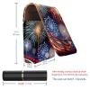 YTYVAGT Lipstick Case,Leather Lip Gloss Lipstick Organizer with Mirror,Mini Lipstick Holder Bag,American Flag Fireworks Holiday view 3