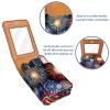 YTYVAGT Lipstick Case,Leather Lip Gloss Lipstick Organizer with Mirror,Mini Lipstick Holder Bag,American Flag Fireworks Holiday view 4