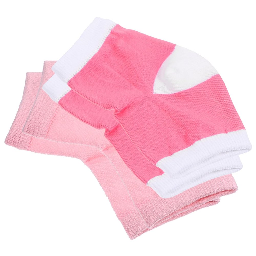 PLAFOPE 2pairs Elastic Heel Socks for Women Moisturized Toe Socks Gel Cover for Cracking Prevention and Portable Foot Support