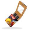 YTYVAGT Lipstick Case,Leather Lip Gloss Lipstick Organizer with Mirror,Mini Lipstick Holder Bag,Art Style Flower Colorful view 2