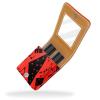 YTYVAGT Lipstick Case,Leather Lip Gloss Lipstick Organizer with Mirror,Mini Lipstick Holder Bag,Black and Red Notes view 2
