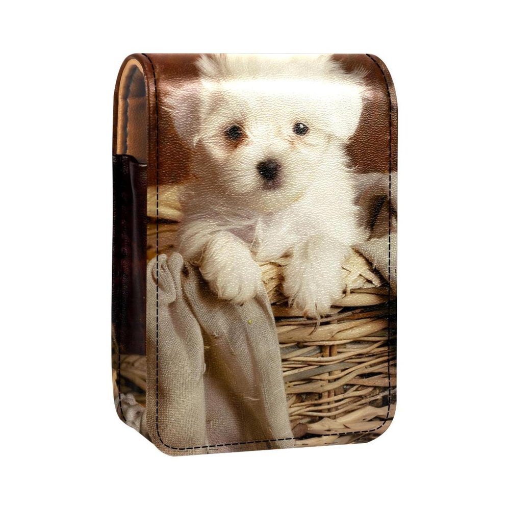 YTYVAGT Lipstick Case,Portable Makeup Bag Cosmetic Pouch,Lipstick Holder Makeup Organizer,Cute Pet Dog