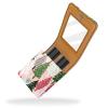 YTYVAGT Lipstick Case,Portable Makeup Bag Cosmetic Pouch,Lipstick Holder Makeup Organizer,Christmas Striped Trees Snow view 2
