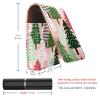 YTYVAGT Lipstick Case,Portable Makeup Bag Cosmetic Pouch,Lipstick Holder Makeup Organizer,Christmas Striped Trees Snow view 3
