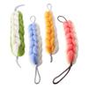 FOYTOKI 4pcs Dual-sided Exfoliating Body Scrubber Woven Bath Back Scrubber for Deep Cleansing for and Spa Includes Pink Green Blue Yellow Colors view 1