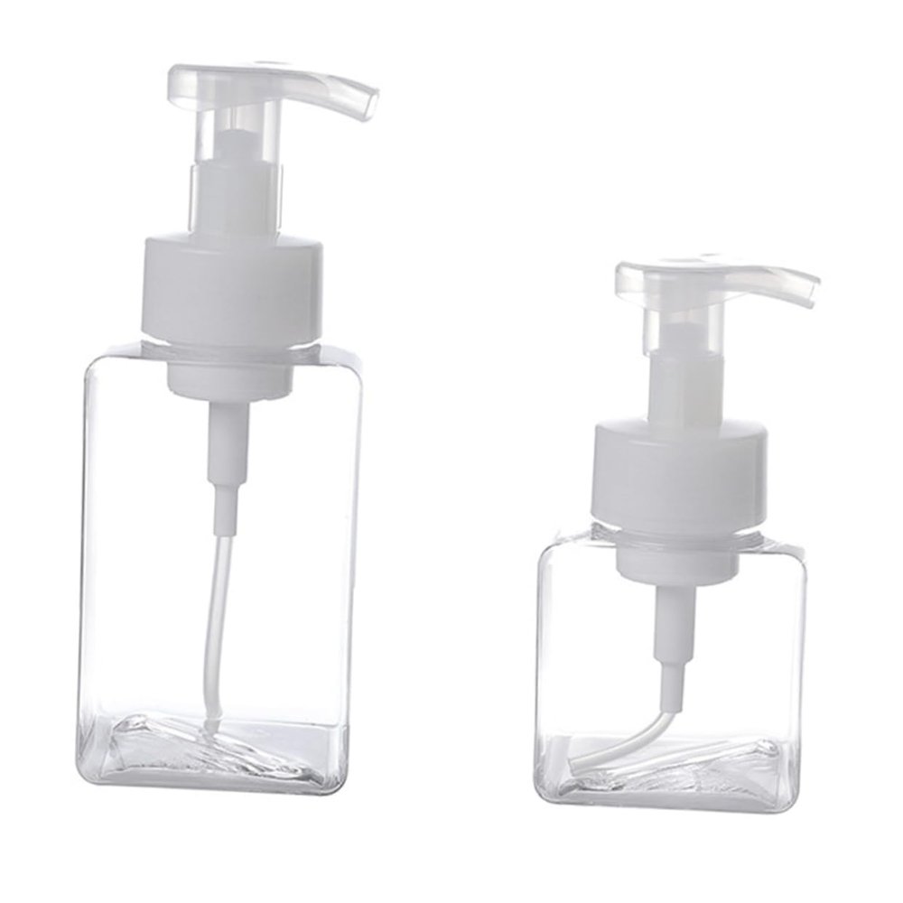 Amosfun 2pcs Refillable Foaming Pump Bottle for Cosmetic Transparent Bubble Maker for Hand Soap Shampoo Lotion Travel Containers for Women