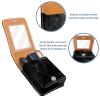YTYVAGT Lipstick Case,Leather Lip Gloss Lipstick Organizer with Mirror,Mini Lipstick Holder Bag,Black Marble Pattern Print view 4
