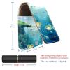 YTYVAGT Lipstick Case,Leather Lip Gloss Lipstick Organizer with Mirror,Mini Lipstick Holder Bag,Water Fish Lotus Leaf view 3