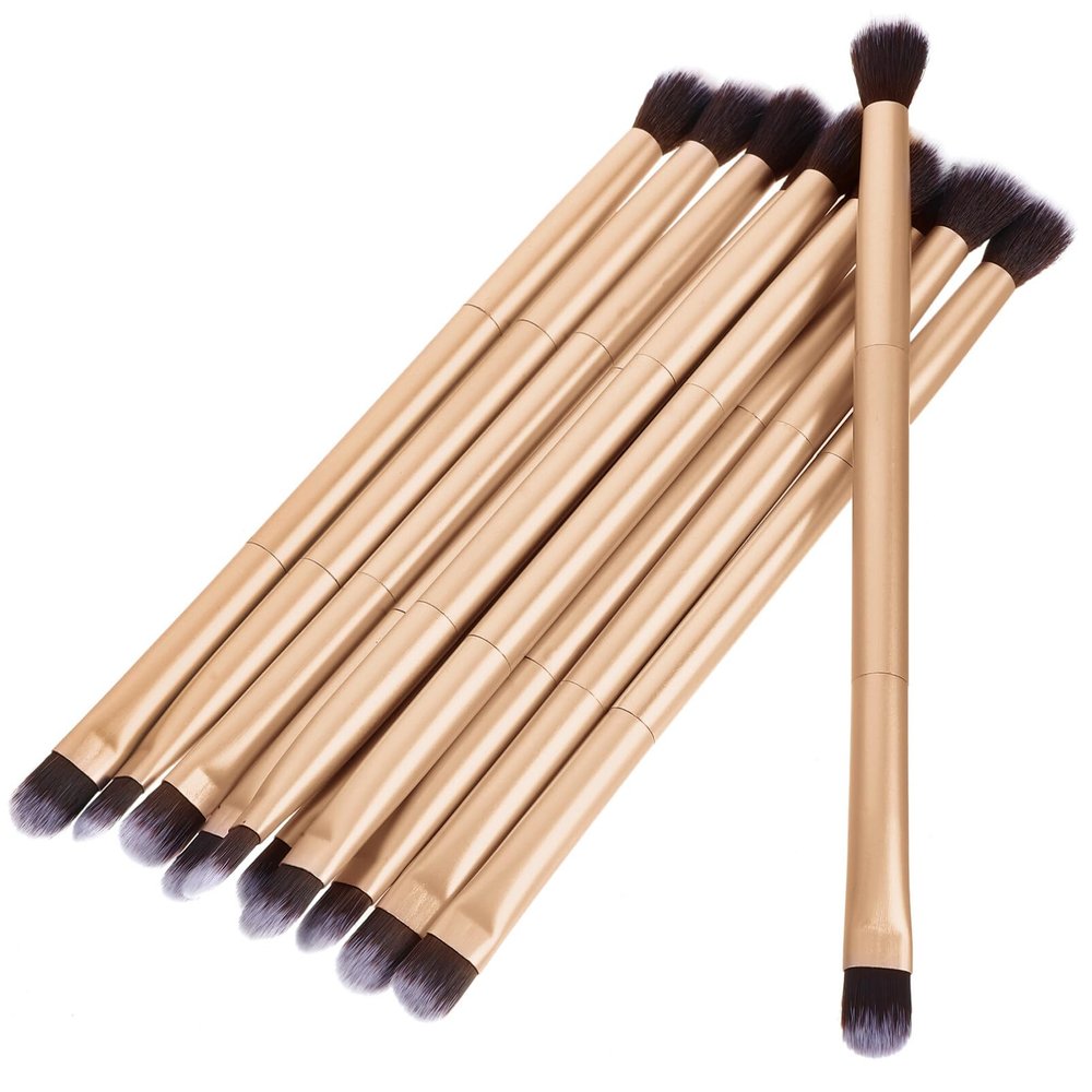 Baluue 20pcs Double Ended Eyeshadow Makeup Brushes Versatile Eye Makeup Tools for Women Elegant Design for Blending Eyeshadow Eyeliner