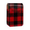 YTYVAGT Lipstick Case,Leather Lip Gloss Lipstick Organizer with Mirror,Mini Lipstick Holder Bag,Black Red Stripe Plaid view 1