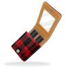 YTYVAGT Lipstick Case,Leather Lip Gloss Lipstick Organizer with Mirror,Mini Lipstick Holder Bag,Black Red Stripe Plaid view 2