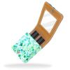 YTYVAGT Lipstick Case,Leather Lip Gloss Lipstick Organizer with Mirror,Mini Lipstick Holder Bag,Watercolor Blue Green Dots view 2