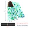 YTYVAGT Lipstick Case,Leather Lip Gloss Lipstick Organizer with Mirror,Mini Lipstick Holder Bag,Watercolor Blue Green Dots view 3