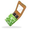 YTYVAGT Lipstick Case,Leather Lip Gloss Lipstick Organizer with Mirror,Mini Lipstick Holder Bag,Floral Green Leaf view 2