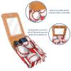 YTYVAGT Travel Lipstick Organizer Case,Lipstick Case Portable Makeup Bag With Mirror,Baseball Red Stripes view 4