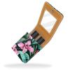 YTYVAGT Lipstick Case,Leather Lip Gloss Lipstick Organizer with Mirror,Mini Lipstick Holder Bag,Floral Watercolor Pink Flower view 2