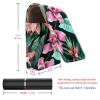 YTYVAGT Lipstick Case,Leather Lip Gloss Lipstick Organizer with Mirror,Mini Lipstick Holder Bag,Floral Watercolor Pink Flower view 3